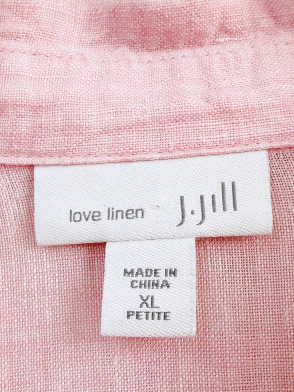 J. Jill | Linen Button Up Long Sleeve Pink Shirt XL Petite - Picture 10 of 10